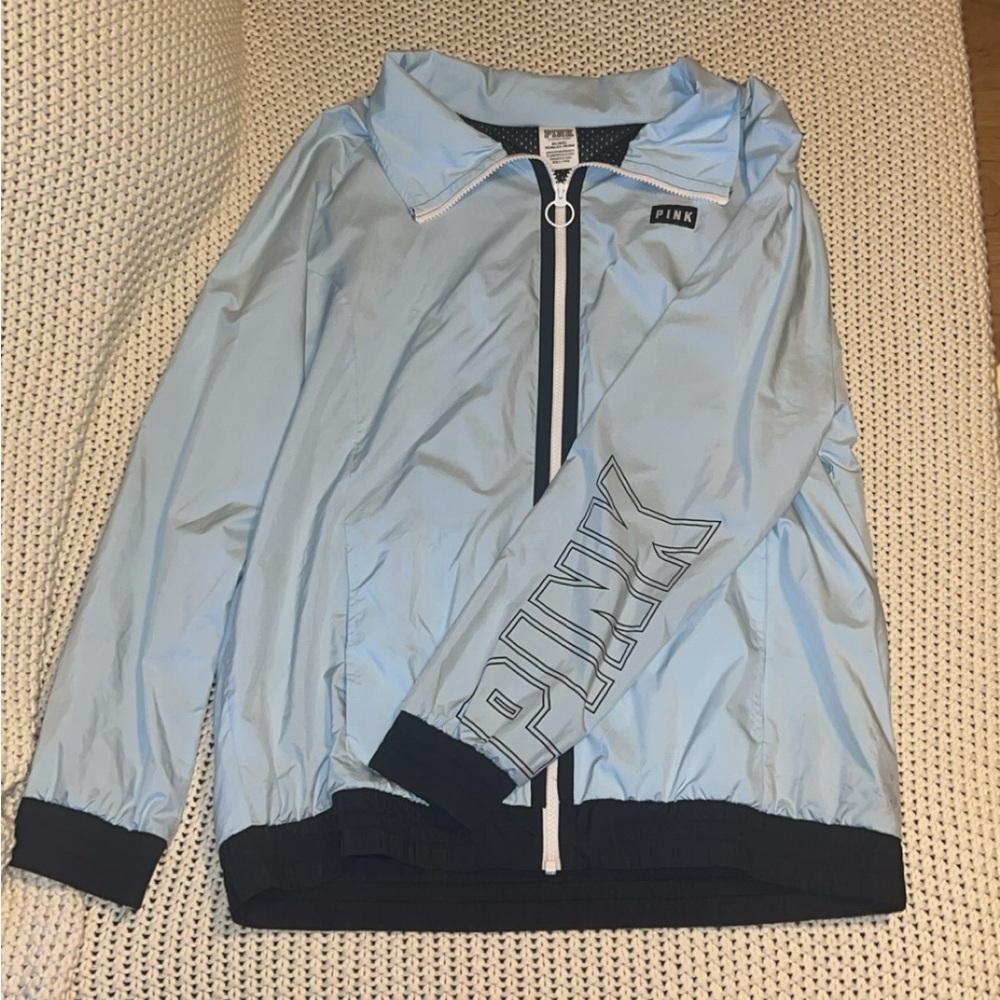 PINK Victoria's Secret Sky Blue and Black Jacket
